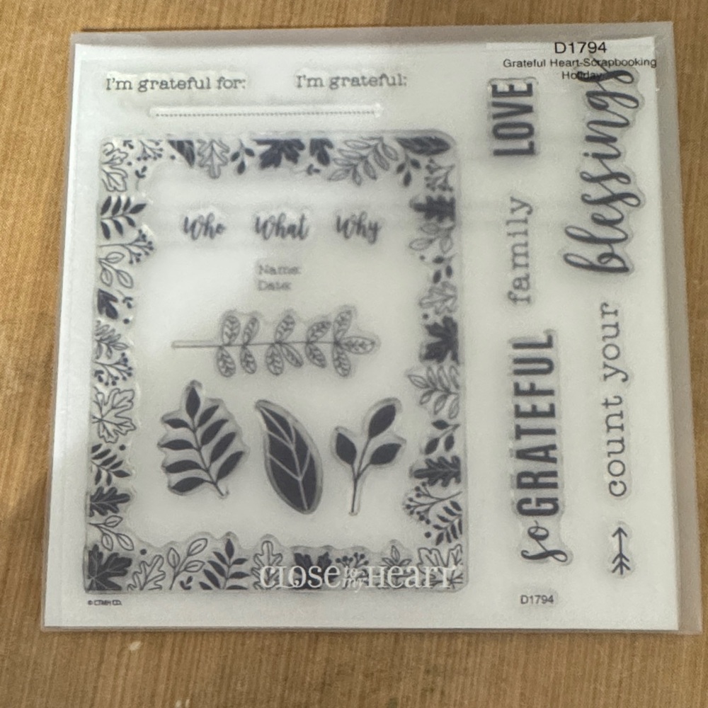 Clear Sentiment & Botanical Stamp Set - Black